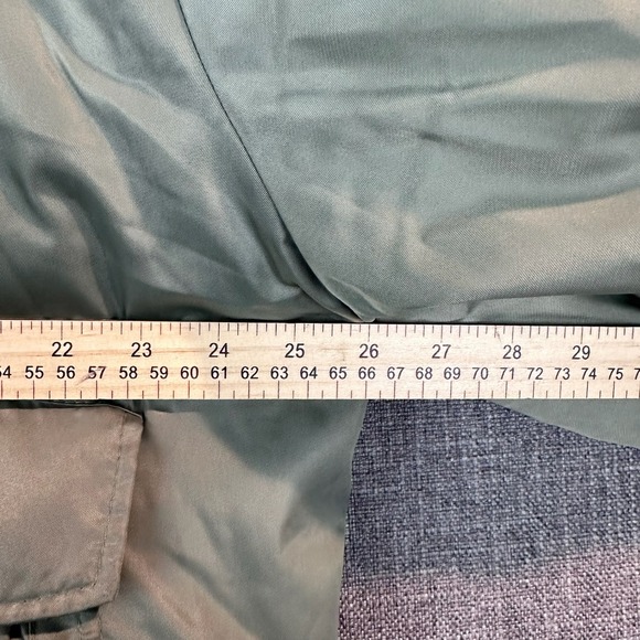 Vintage Olive Green Bomber Jacket with Faux Fur Collar Military Style - Picture 3 of 5